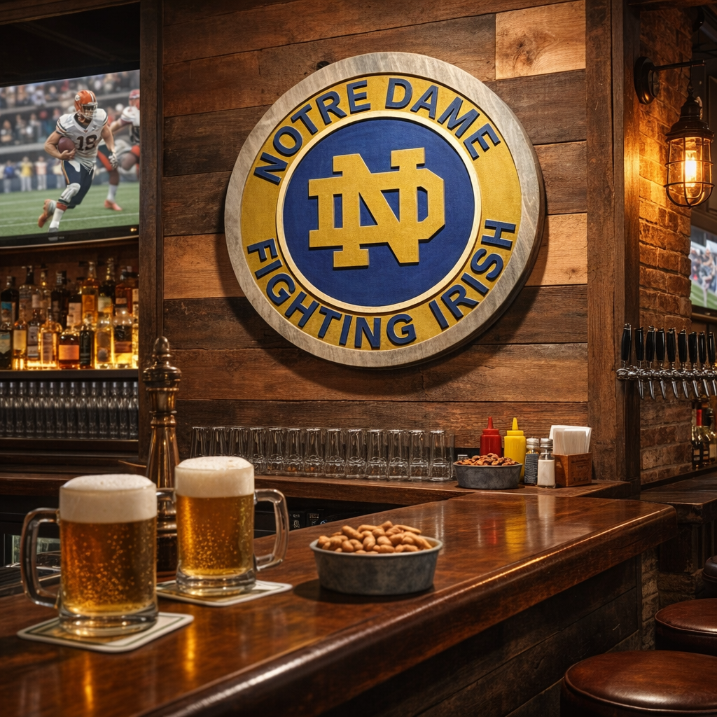 Notre Dame Fighting Irish Wood Sign – Handcrafted Wall Decor