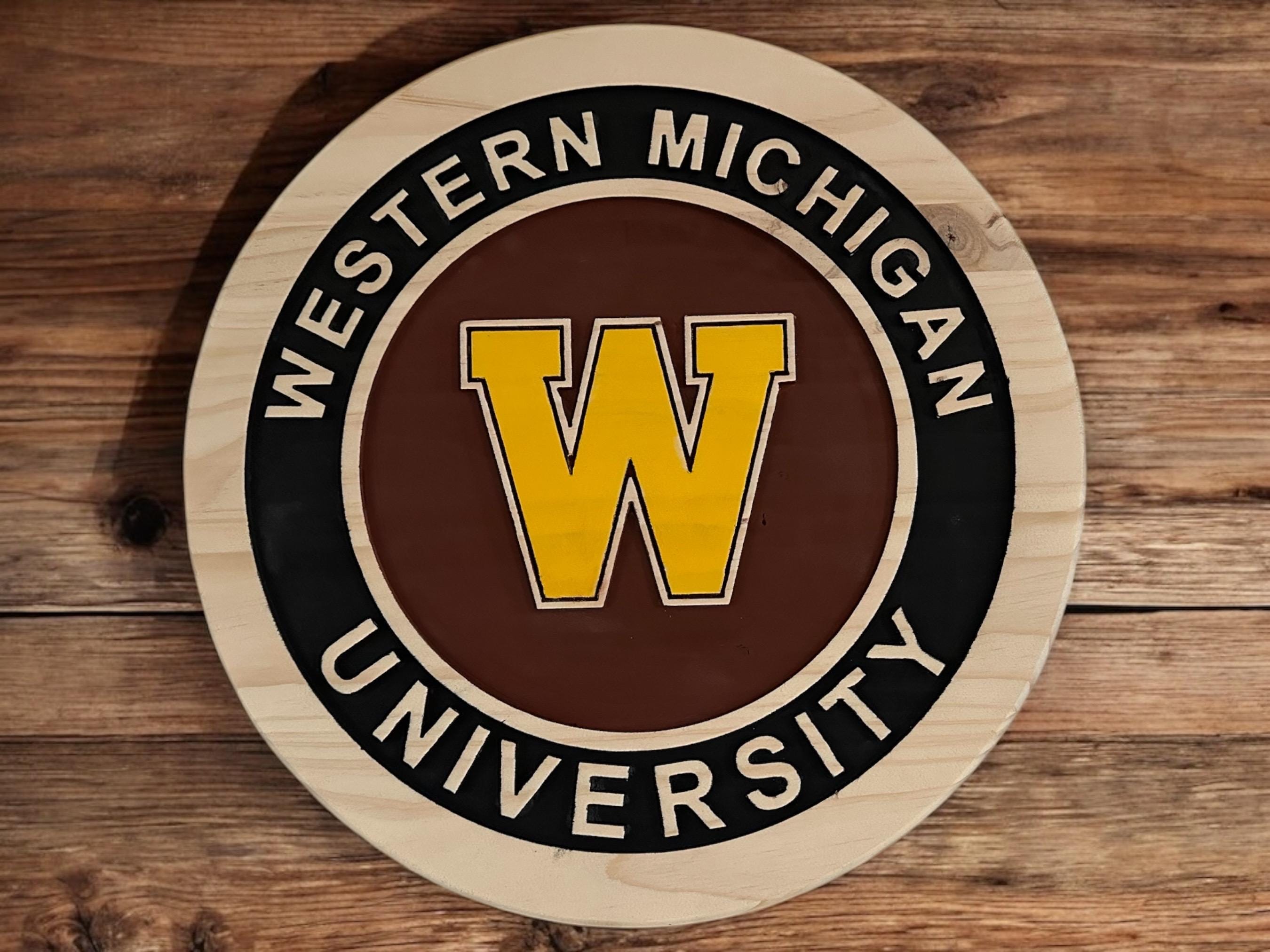 WMU Broncos Wooden Wall Sign: Western Michigan University Decor