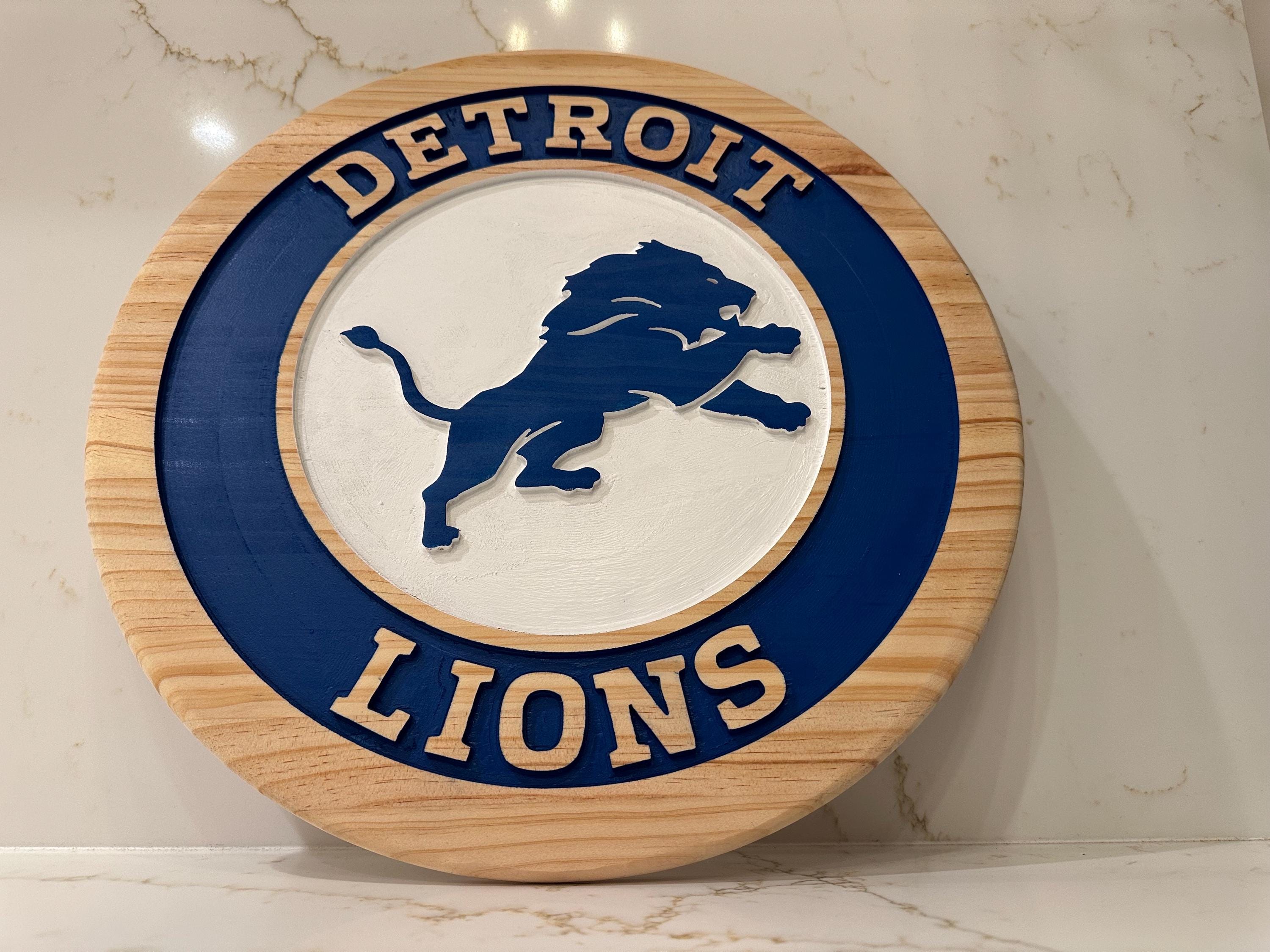 Detroit Lions wood carved Signs