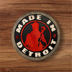 Made In Detroit Wood Sign – Hand-Carved Solid Wood Wall Art