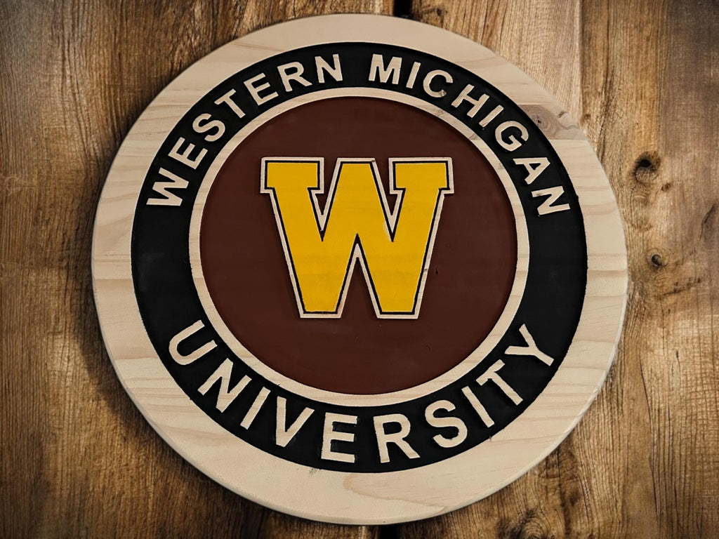 WMU Broncos Wooden Wall Sign: Western Michigan University Decor