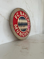 FC Bayern Munich Handcrafted Wood Sign – Bundesliga Wall Decor