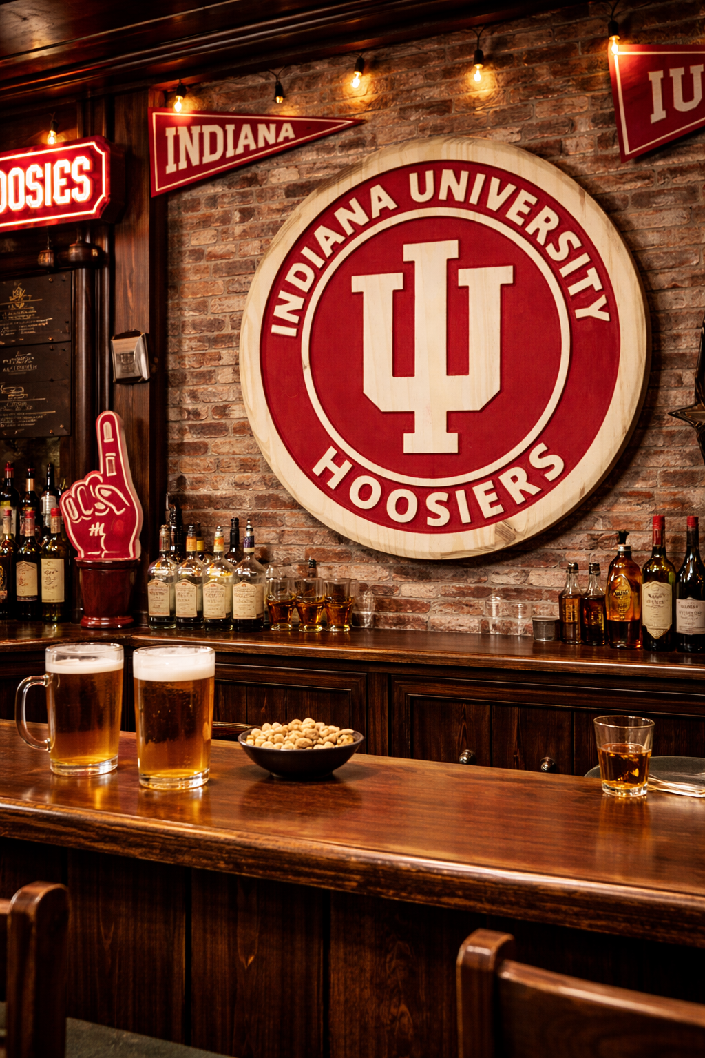 Indiana University Wood Sign – Hoosiers Wall Decor | IU Fan Gift, College Dorm, Man Cave &amp; Game Room Sign