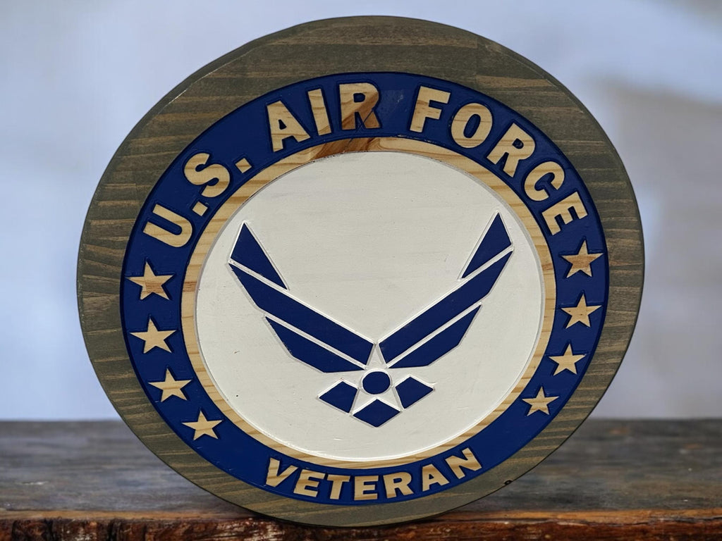 U.S. Air Force Veteran Wooden Wall Sign – Handcrafted Military Decor | Veteran Gift | Made in USA