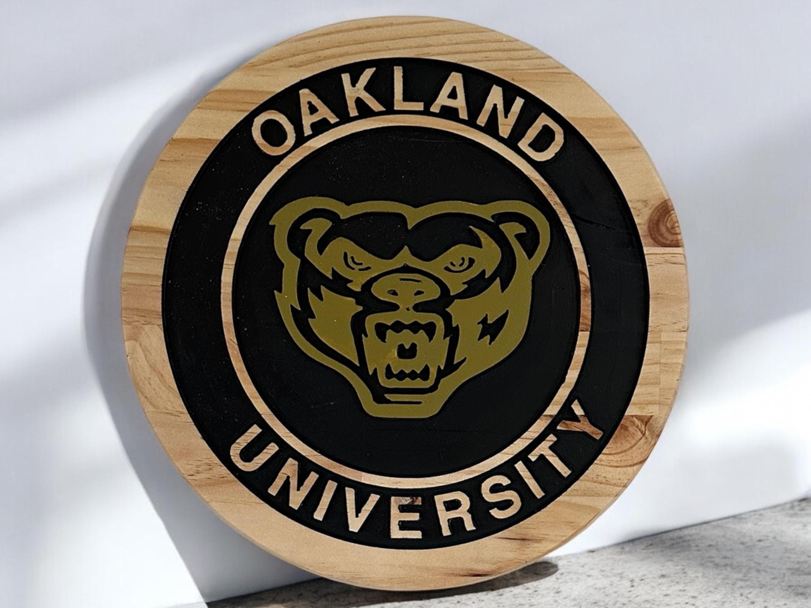 Oakland University Golden Grizzlie Wood Sign