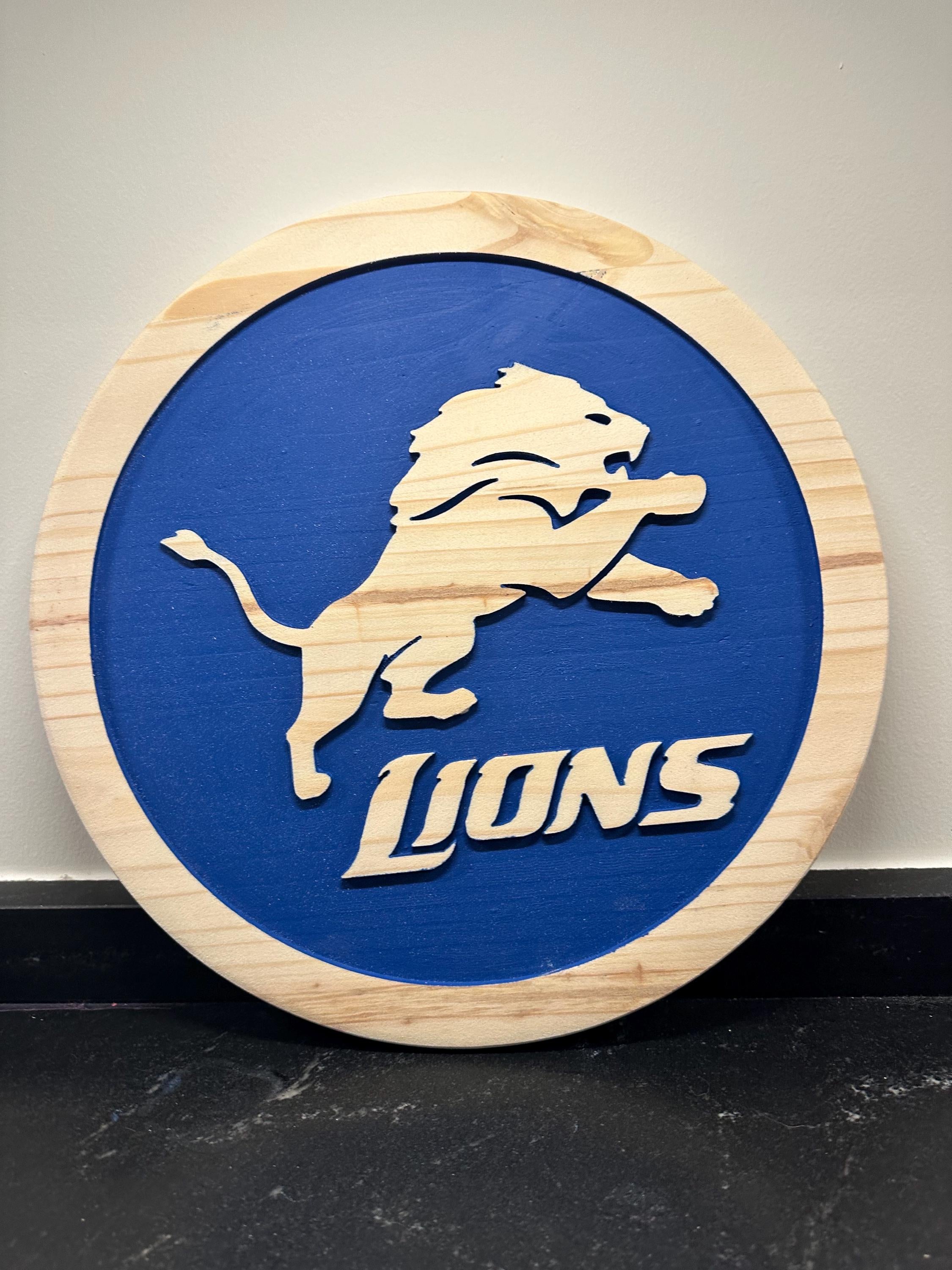 Detroit Lions wood carved Signs