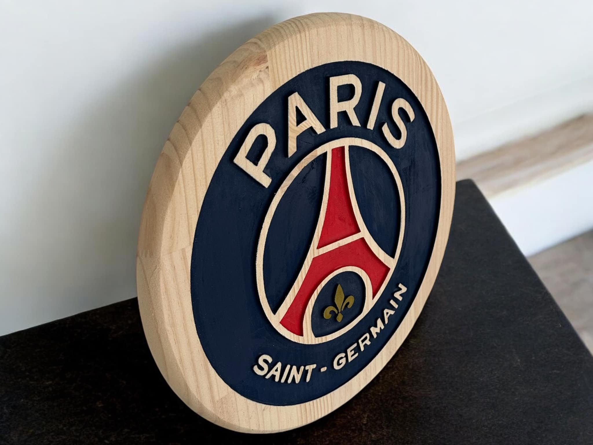 Paris Saint-Germain Handcrafted Wood Sign – Soccer Wall Decor