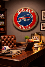 Buffalo Bills Wood Sign – Hand-Carved Solid Wood Wall Art