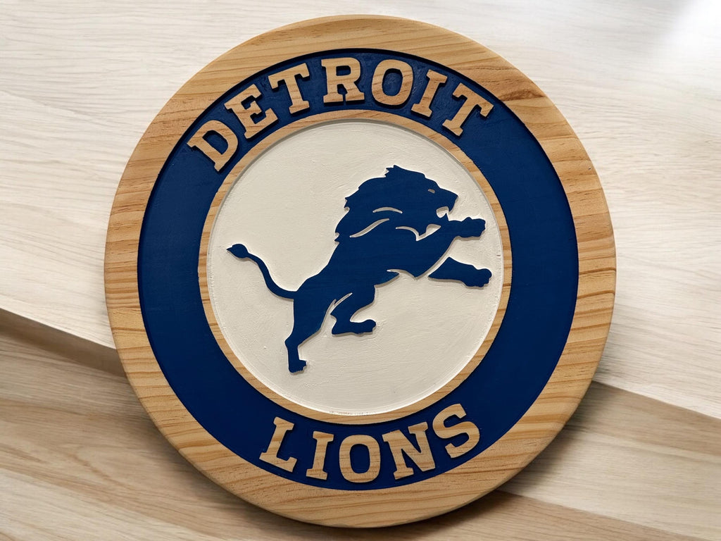 Detroit Lions wood carved Signs