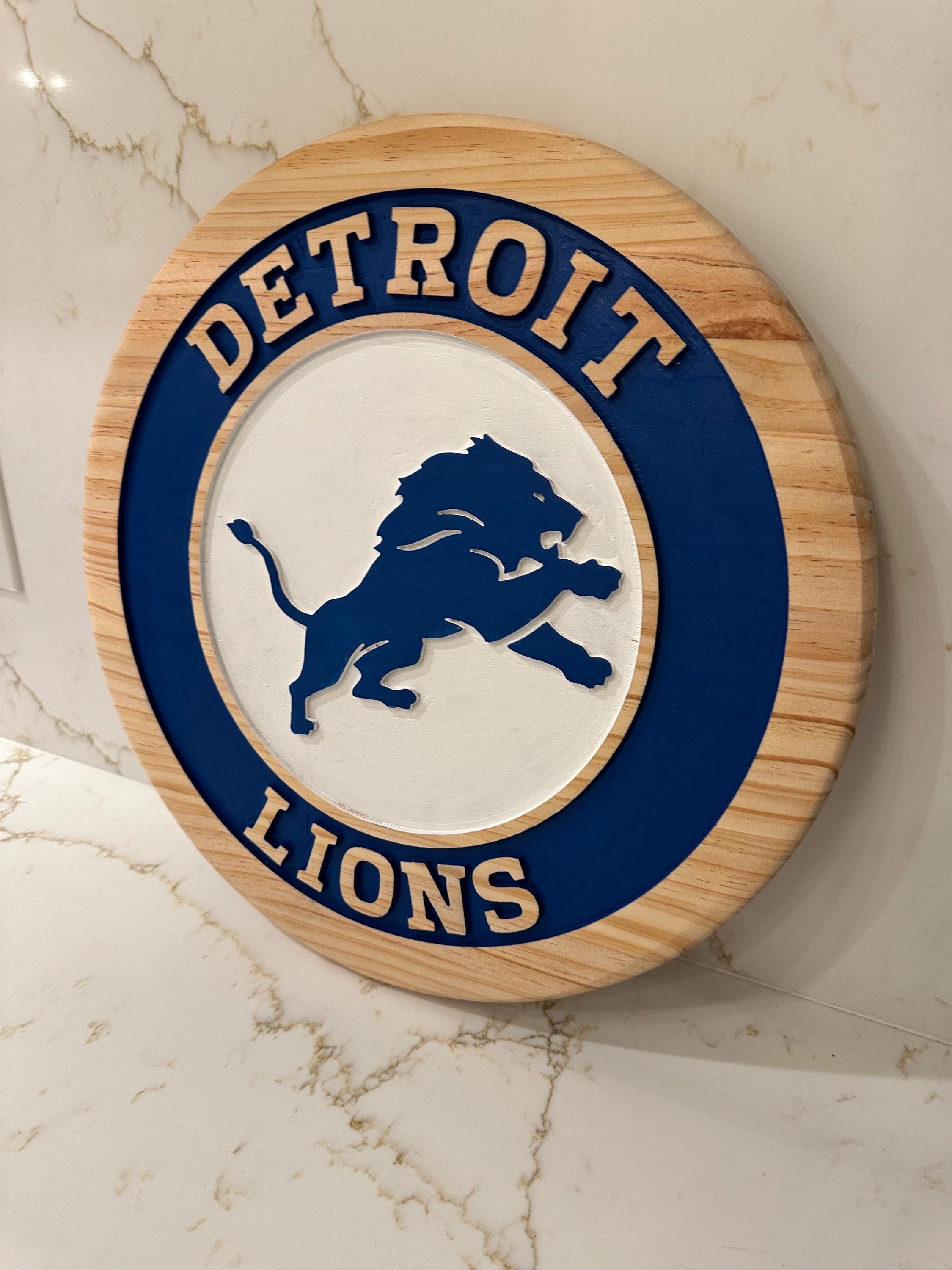 Detroit Lions wood carved Signs