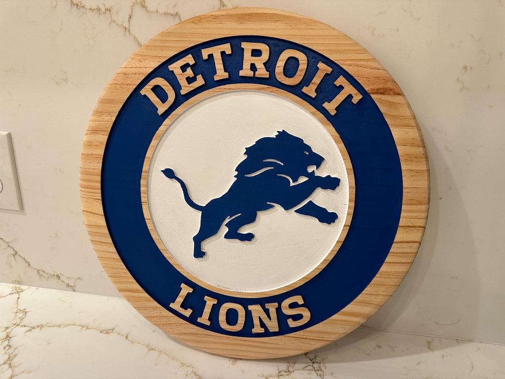 Detroit Lions wood carved Signs
