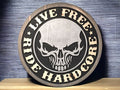 Live Free Ride Hardcore Motorcycle Wood Sign