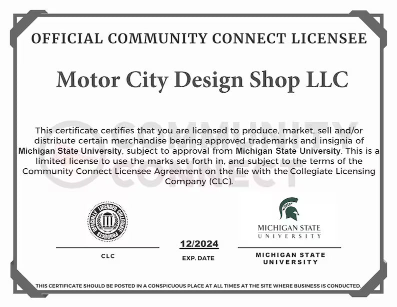 MSU Wood Sign: Michigan State Spartans Logo, Hand Painted ships next day