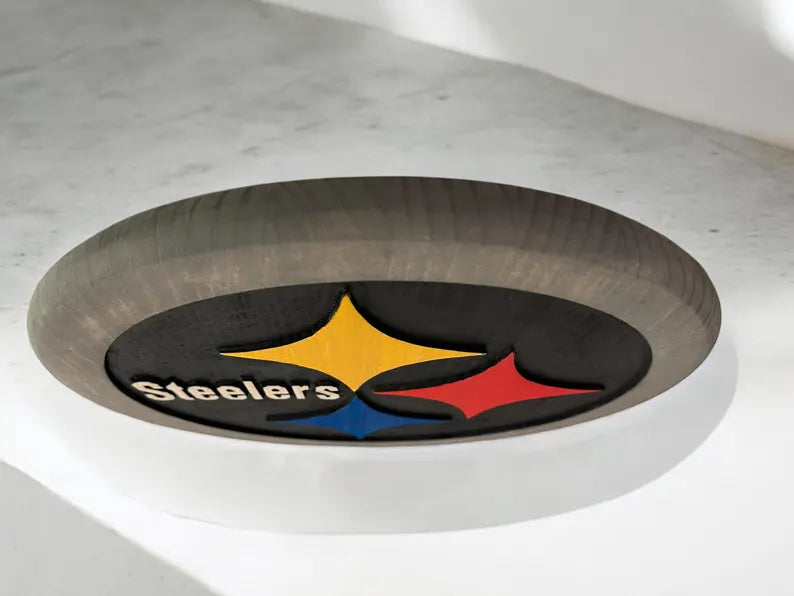 Handcrafted Steelers Wooden Wall Sign | NFL Man Cave Decor