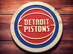 Detroit Pistons Handcrafted Wood Sign – NBA Wall Decor