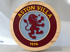 Aston Villa FC Handcrafted Wood Sign – Carved Football Wall Decor