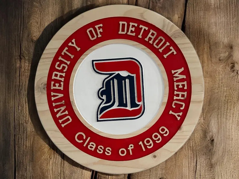 University of Detroit Mercy Wood Carved Sign – Personalized Alumni Gift