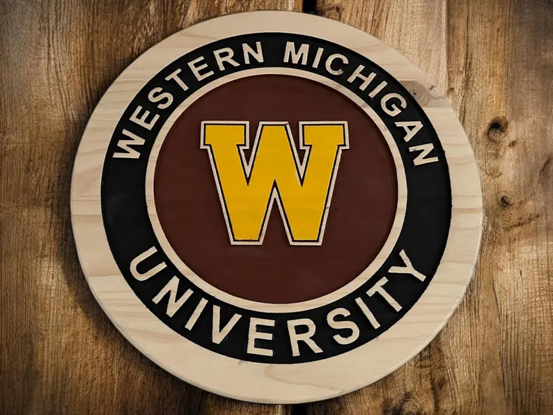 WMU Broncos Wooden Wall Sign: Western Michigan University Decor