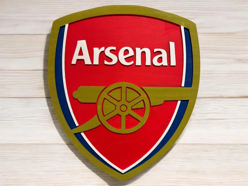 Handmade Arsenal FC Wood Sign: Carved Gunners Crest, Football Fan Decor