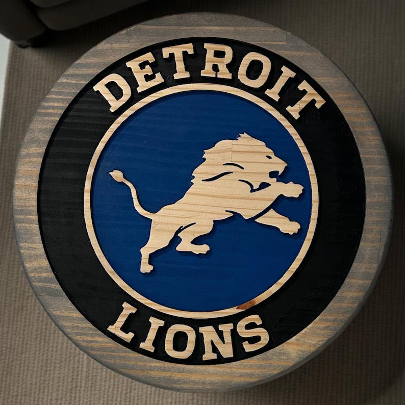 Detroit Lions wood carved Signs