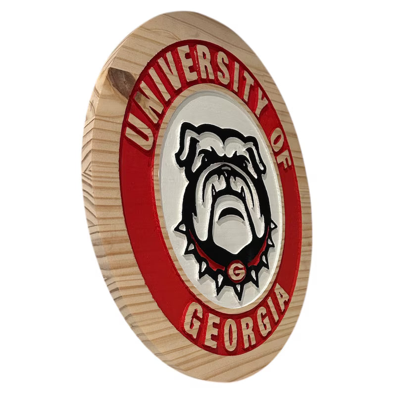 University of Georgia Wooden Wall Sign – Hand-Carved & Painted – UGA Bulldogs Décor