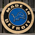 MADE IN DETROIT | Carved Wooden Wall Sign – Man Cave • Garage • Bar Decor