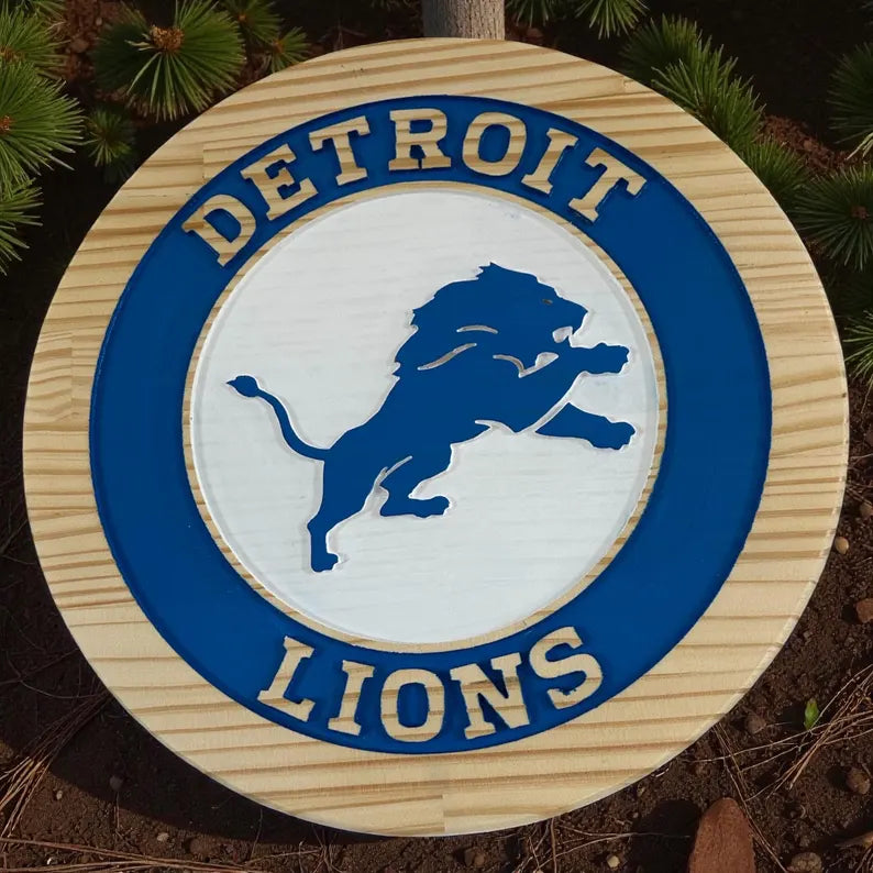 Detroit Lions wood carved Signs