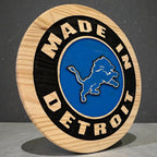 Made in Detroit Carved Wood Sign – Man Cave Decor
