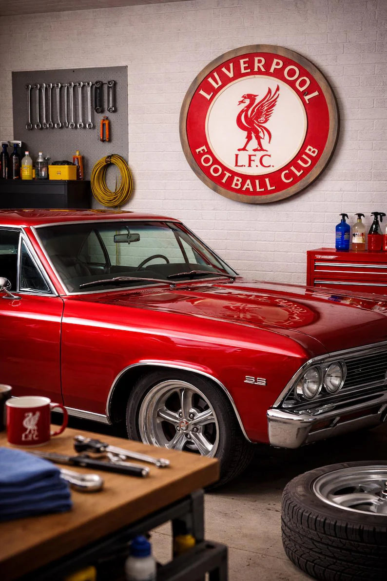 Handmade Liverpool FC Wood Sign | Carved Football Wall Art