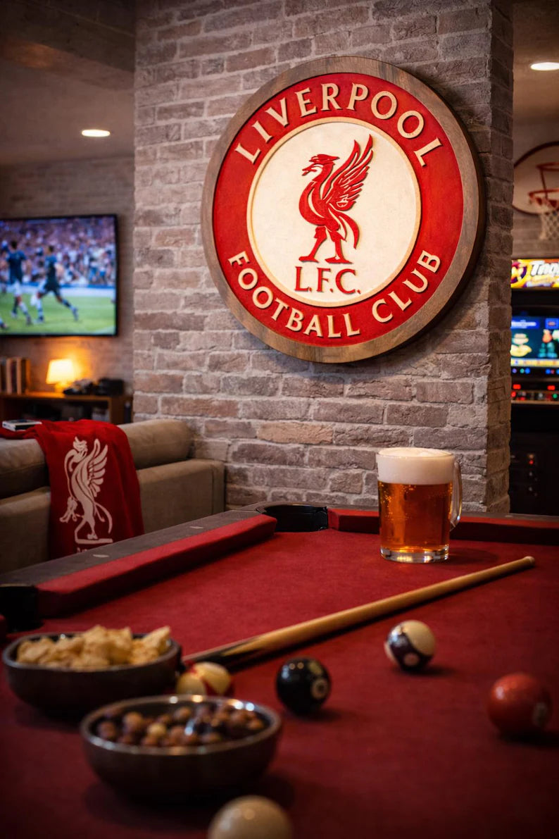 Handmade Liverpool FC Wood Sign | Carved Football Wall Art