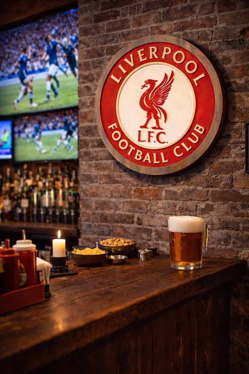 Handmade Liverpool FC Wood Sign | Carved Football Wall Art