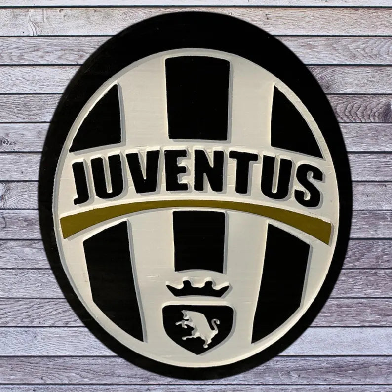 Juventus FC Wooden Wall Sign | Soccer Fan Man Cave Decor