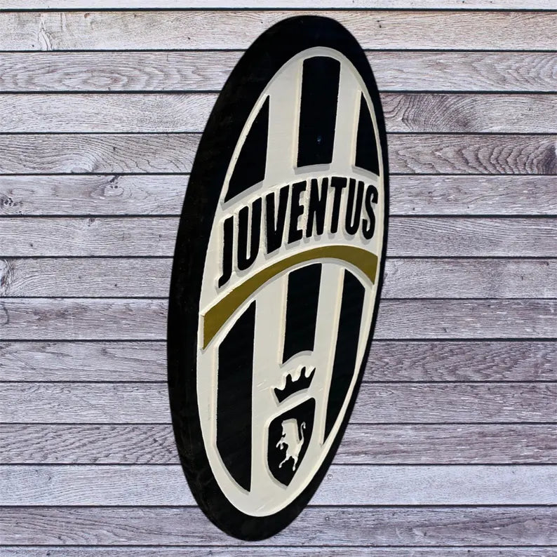 Juventus FC Wooden Wall Sign | Soccer Fan Man Cave Decor