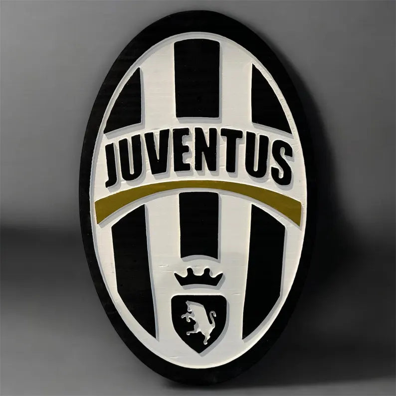 Juventus FC Wooden Wall Sign | Soccer Fan Man Cave Decor