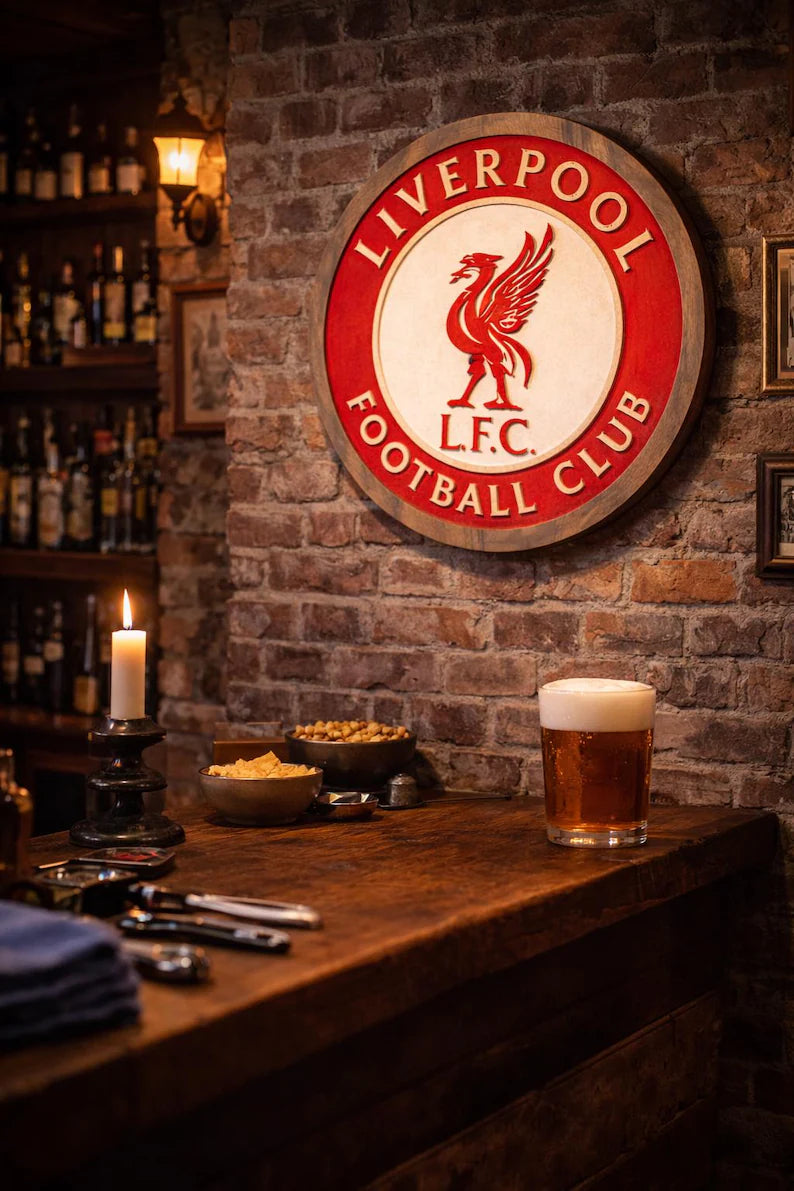 Handmade Liverpool FC Wood Sign | Carved Football Wall Art