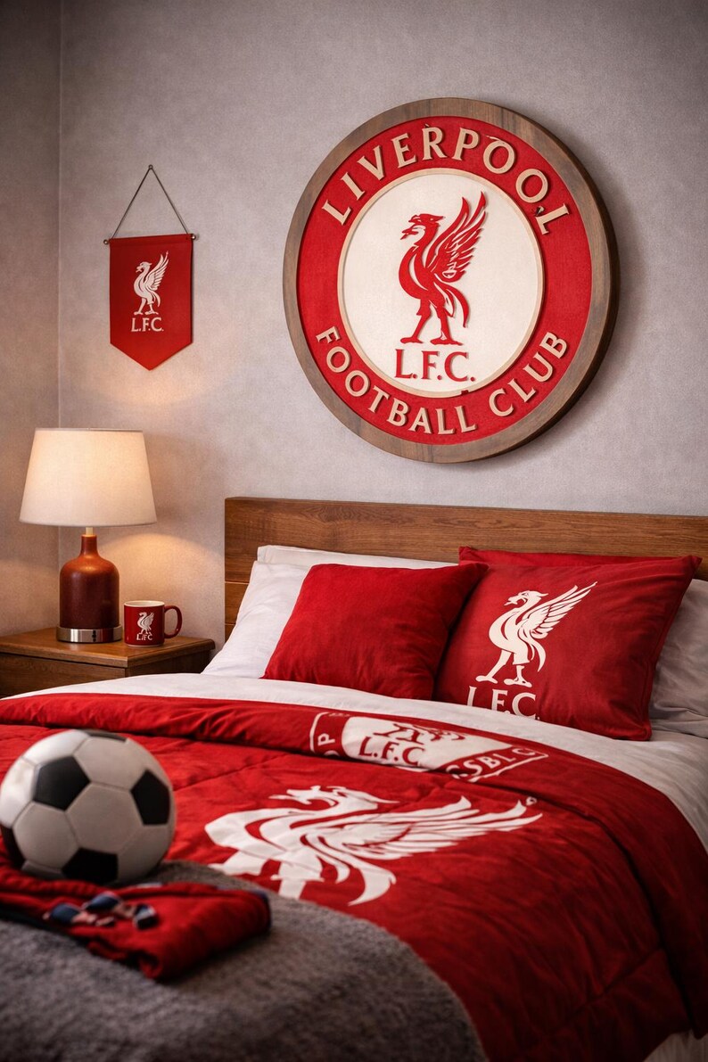 Handmade Liverpool FC Wood Sign | Carved Football Wall Art