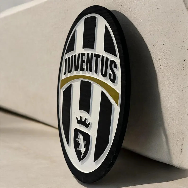 Juventus FC Wooden Wall Sign | Soccer Fan Man Cave Decor