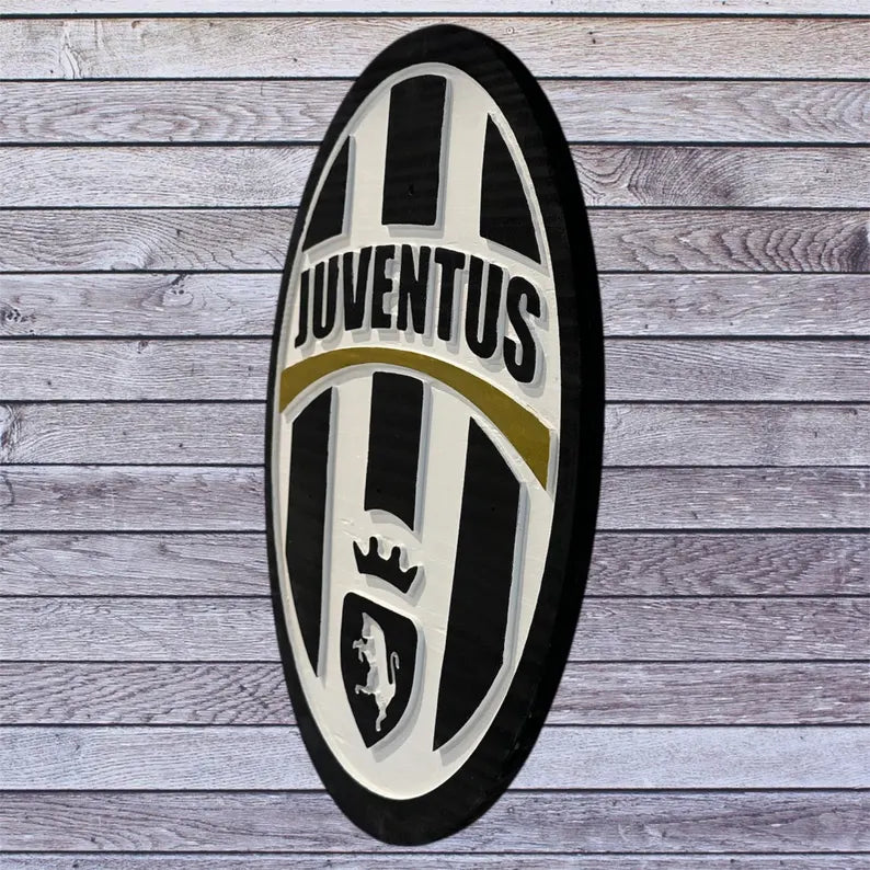 Juventus FC Wooden Wall Sign | Soccer Fan Man Cave Decor