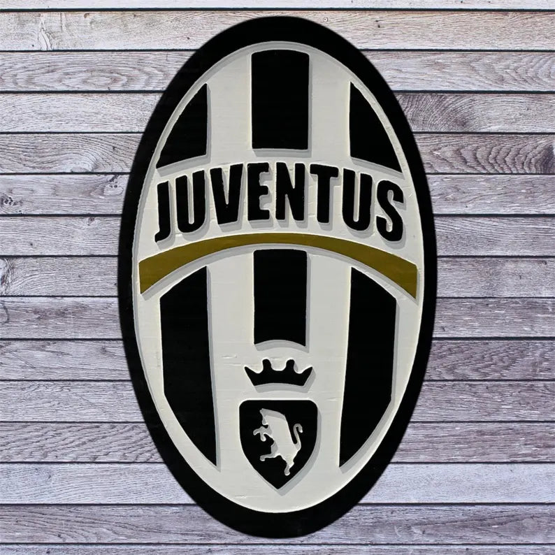Juventus FC Wooden Wall Sign | Soccer Fan Man Cave Decor