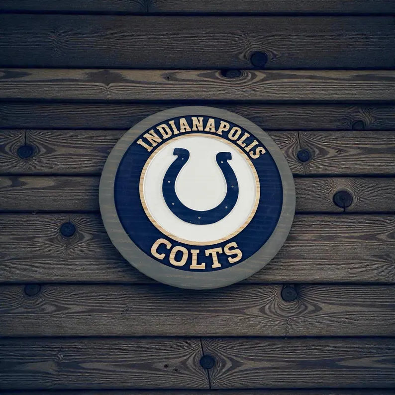 Handmade Indianapolis Colts Wood Sign | NFL Garage Bar Decor