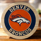 Denver Broncos Handcrafted Wood Sign – NFL Man Cave Decor