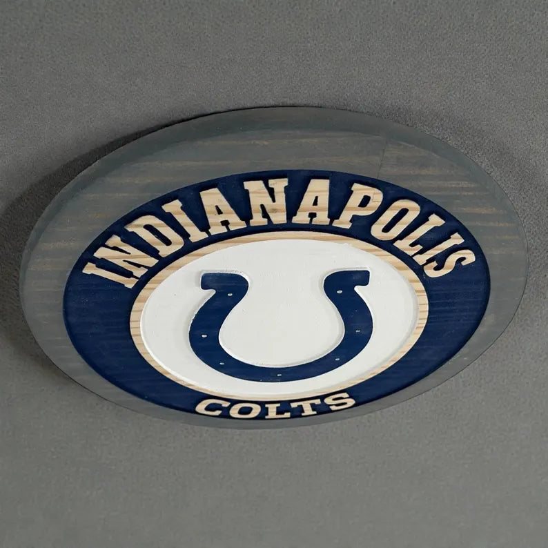 Handmade Indianapolis Colts Wood Sign | NFL Garage Bar Decor