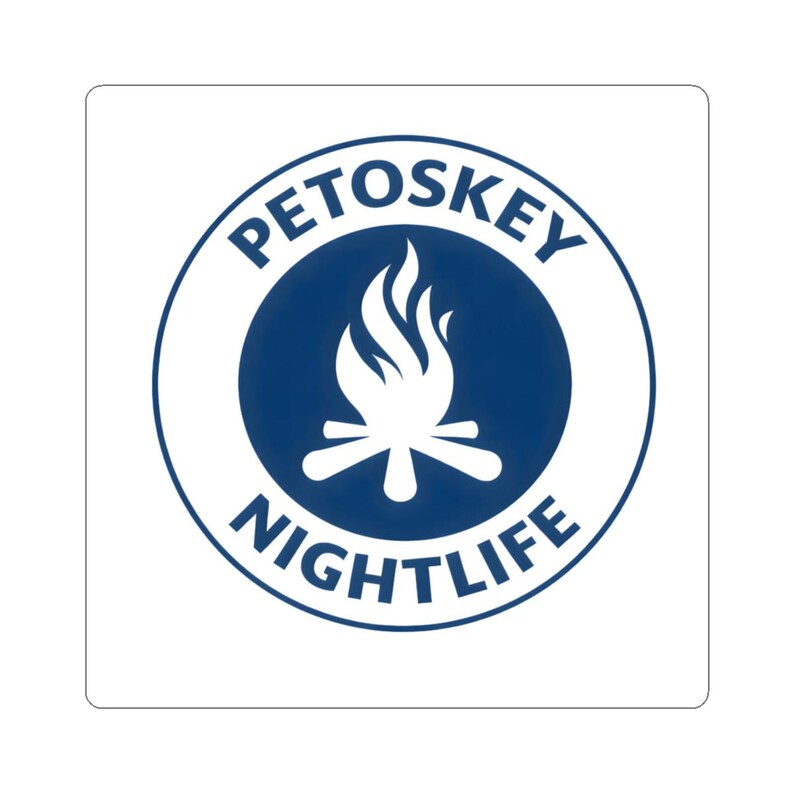 Petoskey Nightlife Vinyl Sticker – Michigan Campfire Laptop Decal