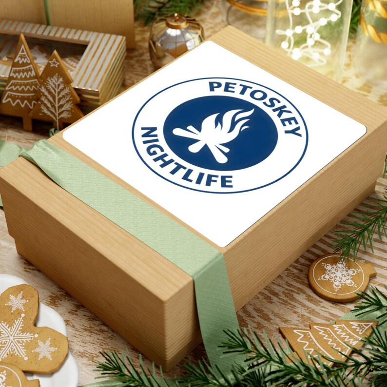 Petoskey Nightlife Vinyl Sticker – Michigan Campfire Laptop Decal