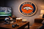 Denver Broncos Handcrafted Wood Sign – NFL Man Cave Decor