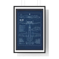 A-10 Warthog Blueprint Poster | Vertical Framed Poster