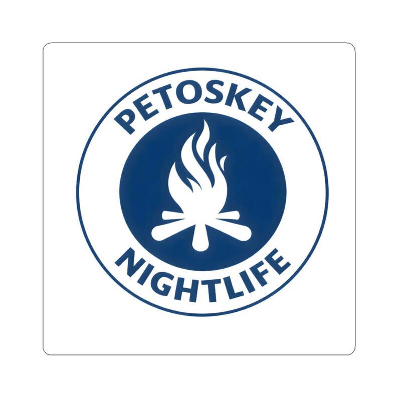 Petoskey Nightlife Vinyl Sticker – Michigan Campfire Laptop Decal