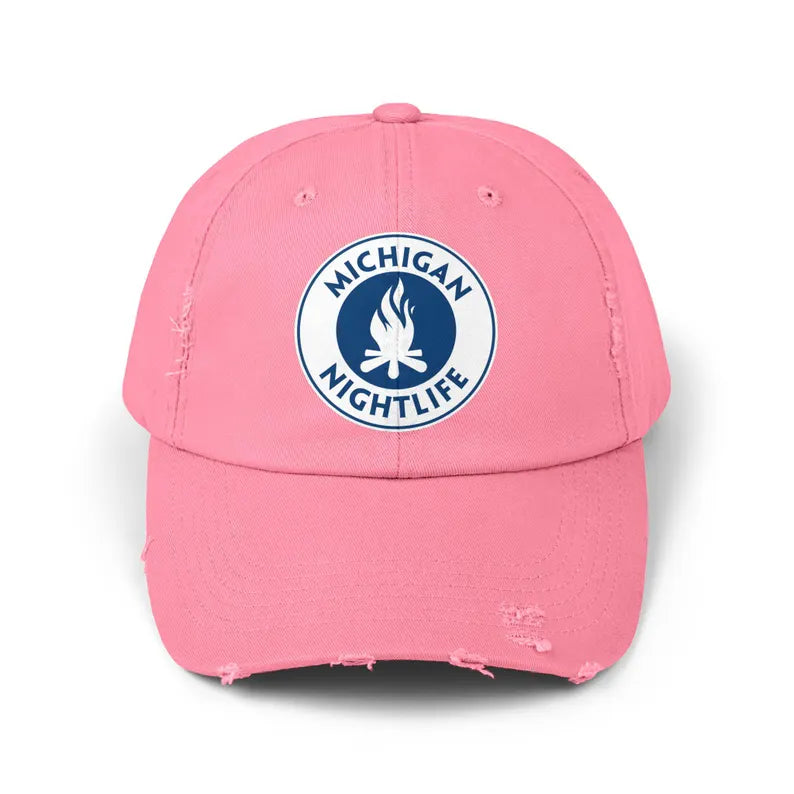 Michigan Nightlife Distressed Dad Hat – Lake Michigan Campfire Cap