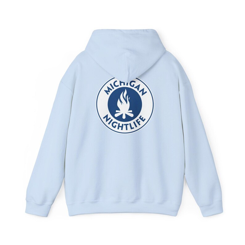Michigan Nightlife logo Hoodie | Campfire emblem pullover sweatshirt