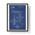 F-16C Fighting Falcon Blueprint Wall Art – Framed Aviation Print | Military Jet Decor | Pilot Gift |